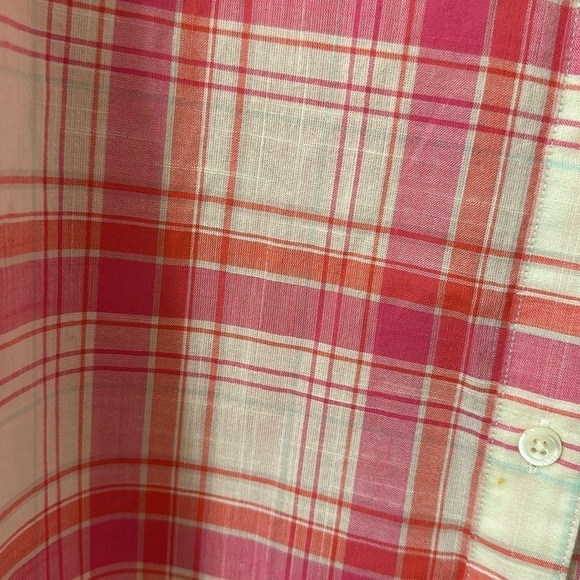 VINEYARD VINES RESORT PLAID RELAXED BUTTON DOWN BRIGHT PINK SIZE 8 - Picture 6 of 10